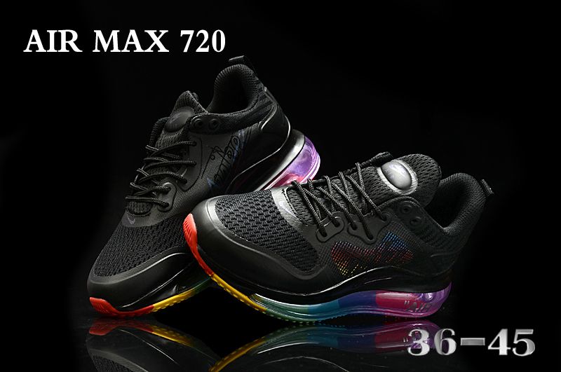 Nike Air Max 720 Black Rainbow For Women - Click Image to Close